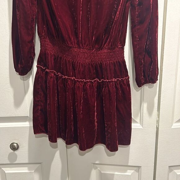Ella Moss Red (cranberry) Velvet Dress, Size Medium - Picture 7 of 11